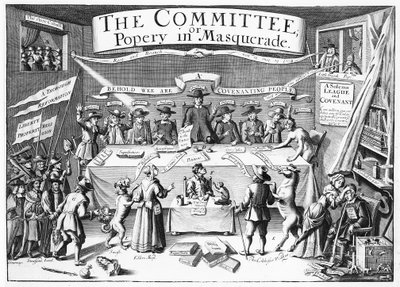 Das Komitee oder Papsttum in Maskerade, nach einem Entwurf von Sir Roger L